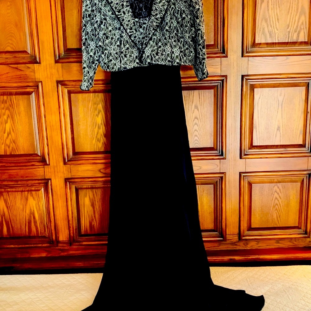 Black strap gown with jacket